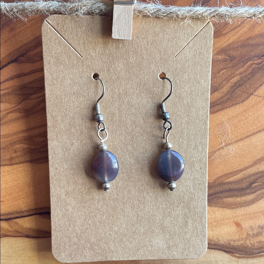 Elegant Purple Drop Earrings